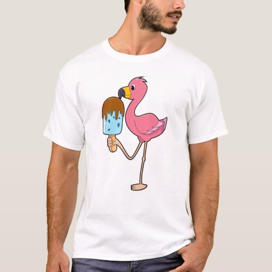 Flamingo mit Popsicle T-Shirt (Vorderseite)