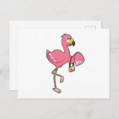 Flamingo mit Purse Postkarte (Vorne/Hinten)