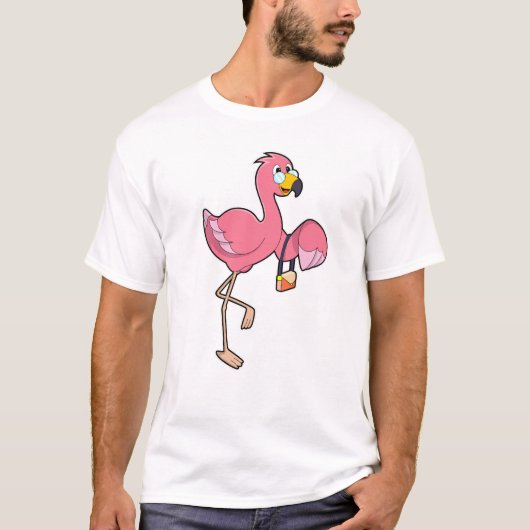Flamingo mit Purse T-Shirt (Vorderseite)
