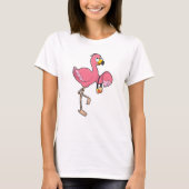 Flamingo mit Purse T-Shirt (Vorderseite)