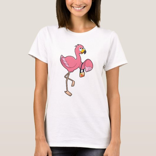 Flamingo mit Purse T-Shirt (Vorderseite)