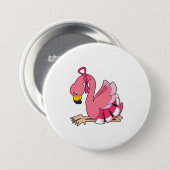 Flamingo mit Ribbon Button (Vorne & Hinten)