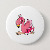 Flamingo mit Ribbon Button (Vorderseite)