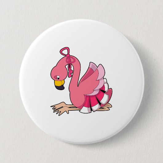 Flamingo mit Ribbon Button (Vorderseite)