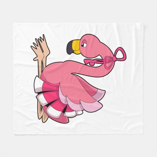 Flamingo mit Ribbon Fleecedecke (Vorderseite (Horizontal))