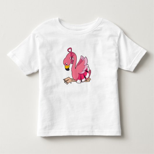 Flamingo mit Ribbon Kleinkind T-shirt (Vorderseite)