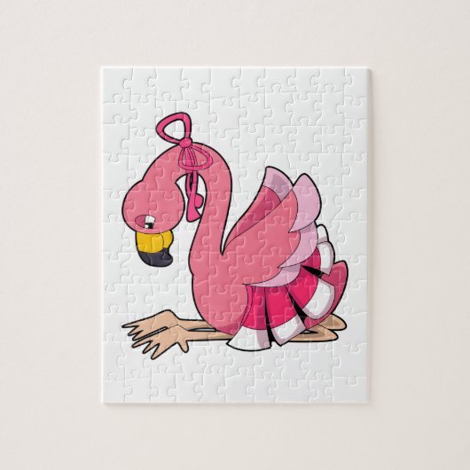 Flamingo mit Ribbon Puzzle (Vertikal)