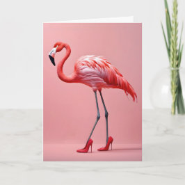 Flamingo mit roten Schuhen Karte
