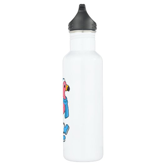 Flamingo mit Scarf & Hat Edelstahlflasche (Rechts)