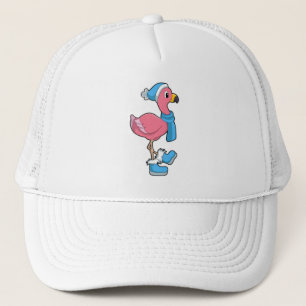 Flamingo mit Scarf & Hat Truckerkappe