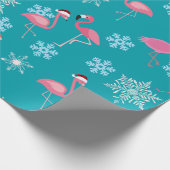 Flamingo mit schneefreudigen Weihnachten Nr.7 Geschenkpapier (Ecke)