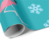 Flamingo mit schneefreudigen Weihnachten Nr.7 Geschenkpapier (Rolleneckpunkt)