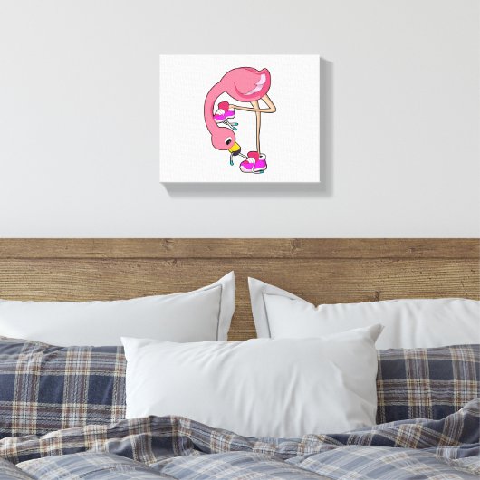 Flamingo mit Schuhen Leinwanddruck (Insitu (Schlafzimmer))
