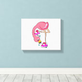 Flamingo mit Schuhen Leinwanddruck (Insitu (Holzboden))