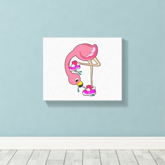 Flamingo mit Schuhen Leinwanddruck (Insitu (Holzboden))