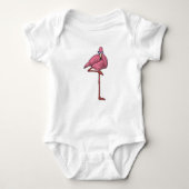 Flamingo mit Sonnenbrille Baby Strampler (Vorderseite)