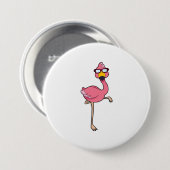 Flamingo mit Sonnenbrille Button (Vorne & Hinten)
