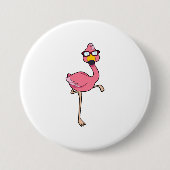 Flamingo mit Sonnenbrille Button (Vorderseite)