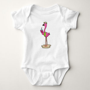 Flamingo mit Sonnenbrille & Cap Baby Strampler