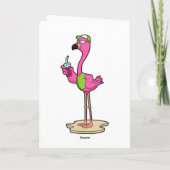Flamingo mit Sonnenbrille & Cap Karte (Rückseite)