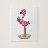Flamingo mit Sonnenbrille & Cap Puzzle (Vertikal)
