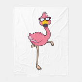 Flamingo mit Sonnenbrille Fleecedecke (Vorderseite)