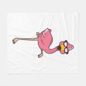 Flamingo mit Sonnenbrille Fleecedecke (Vorderseite (Horizontal))