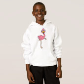 Flamingo mit Sonnenbrille Hoodie (Vorne ganz)