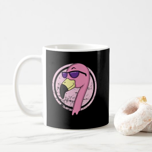 Flamingo mit Sonnenbrille Kaffeetasse (Mit Donut)