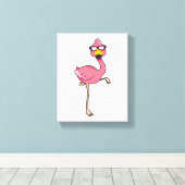 Flamingo mit Sonnenbrille Leinwanddruck (Insitu (Holzboden))