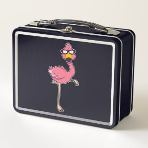 Flamingo mit Sonnenbrille Metall Brotdose