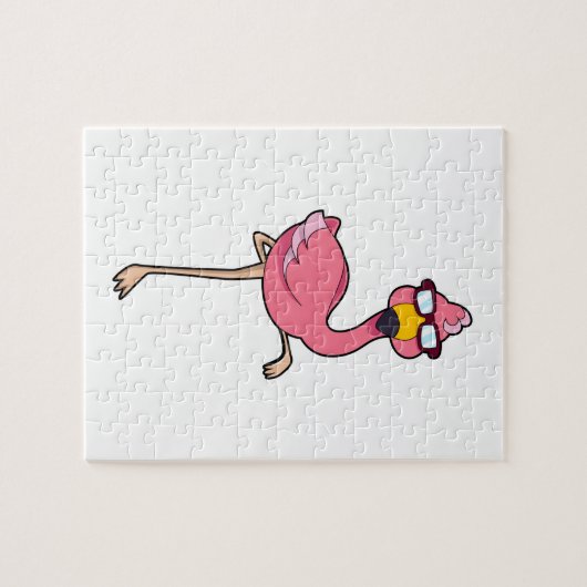 Flamingo mit Sonnenbrille Puzzle (Horizontal)