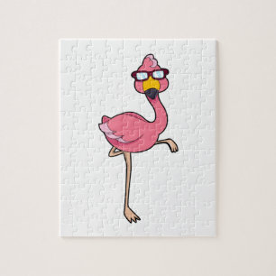 Flamingo mit Sonnenbrille Puzzle