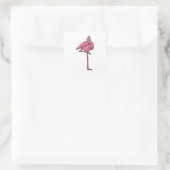 Flamingo mit Sonnenbrille Quadratischer Aufkleber (Tasche)