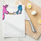 Flamingo mit Sonnenbrille| Rückenfarbe Geschirrtuch (Viertel Falte)
