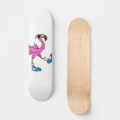 Flamingo mit Sonnenbrille| Rückenfarbe Skateboard (Vorderseite)