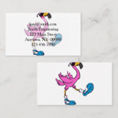 Flamingo mit Sonnenbrille| Rückenfarbe Visitenkarte (Vorne/Hinten)