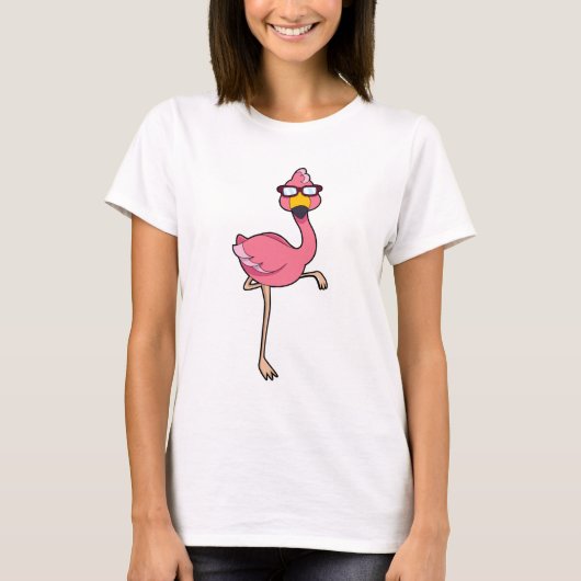 Flamingo mit Sonnenbrille T-Shirt (Vorderseite)