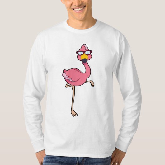 Flamingo mit Sonnenbrille T-Shirt (Vorderseite)
