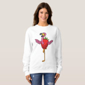 Flamingo mit Strawberry Sweatshirt (Vorne ganz)