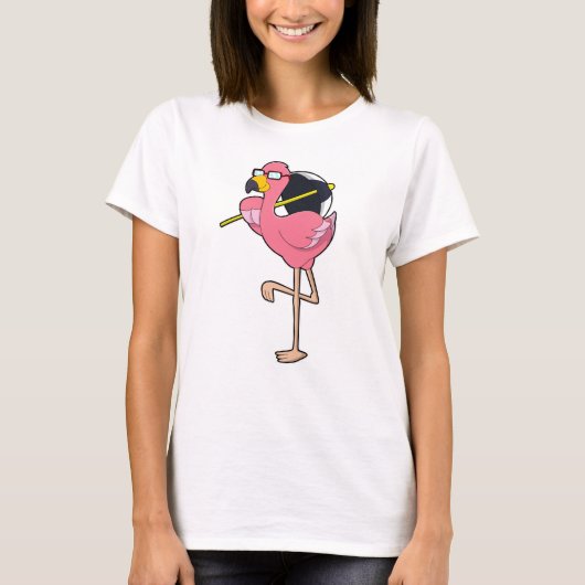 Flamingo mit Umbrella T-Shirt (Vorderseite)