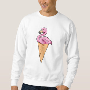 Flamingo mit Waffel aus Eiscreme Sweatshirt