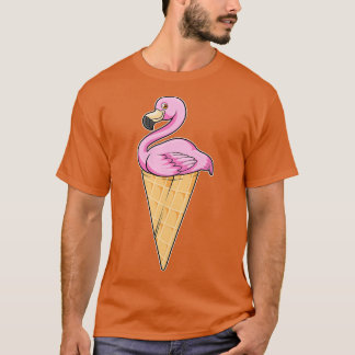 Flamingo mit Waffel aus Eiscreme T-Shirt