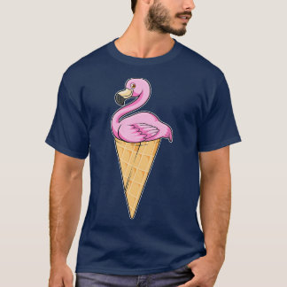 Flamingo mit Waffel aus Eiscreme T-Shirt