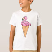 Flamingo mit Waffel aus Eiscreme T-Shirt (Vorderseite)