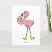 Flamingo mit Waffeleis Karte (Rückseite)
