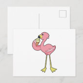 Flamingo mit Waffeleis Postkarte (Vorne/Hinten)