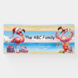 Flamingo mit Weihnachtsbaum für Weihnachten im Jul Banner