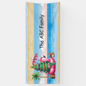 Flamingo mit Weihnachtsbaum für Weihnachten im Jul Banner (Vertikal)