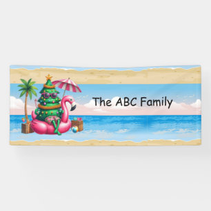Flamingo mit Weihnachtsbaum für Weihnachten im Jul Banner